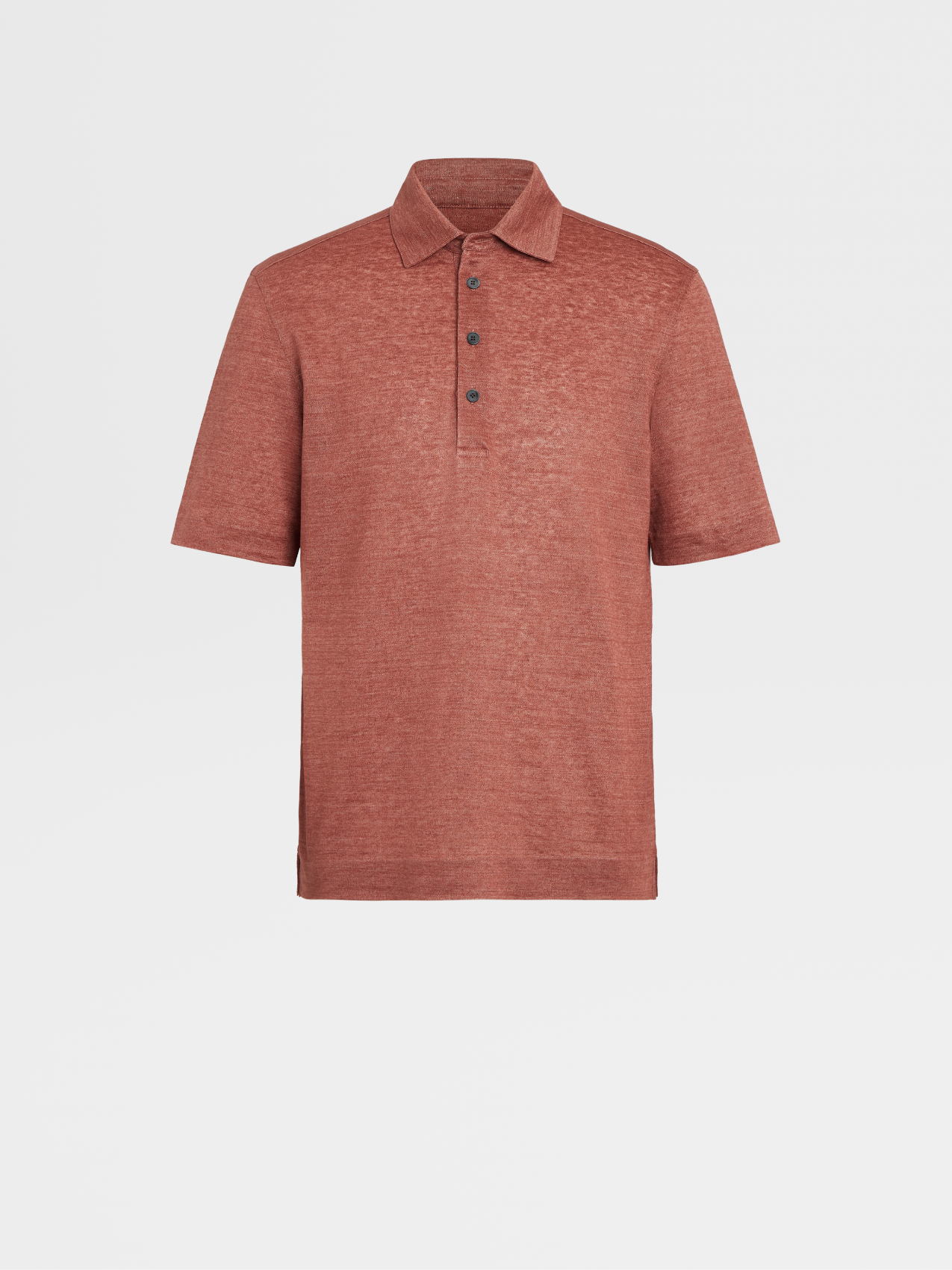 Dust Pink Linen Polo Shirt